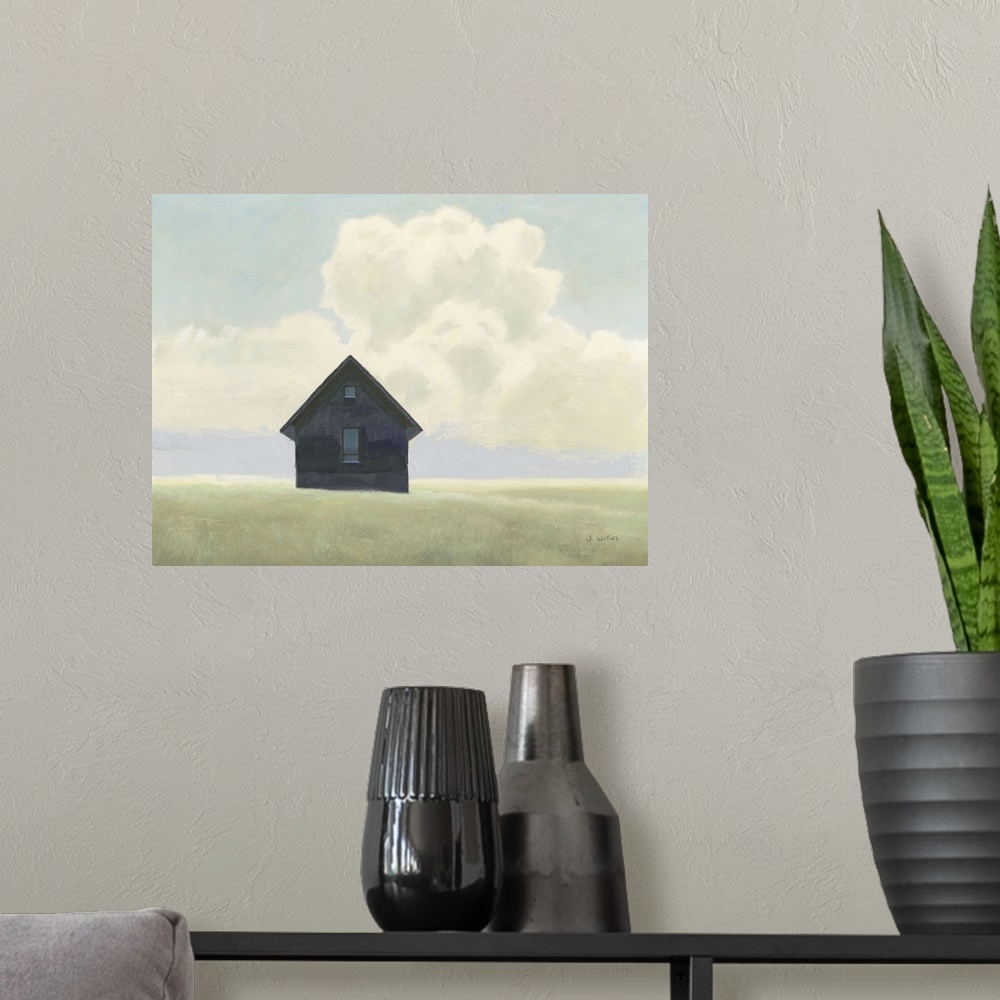 A modern room featuring Lonely Landscape I