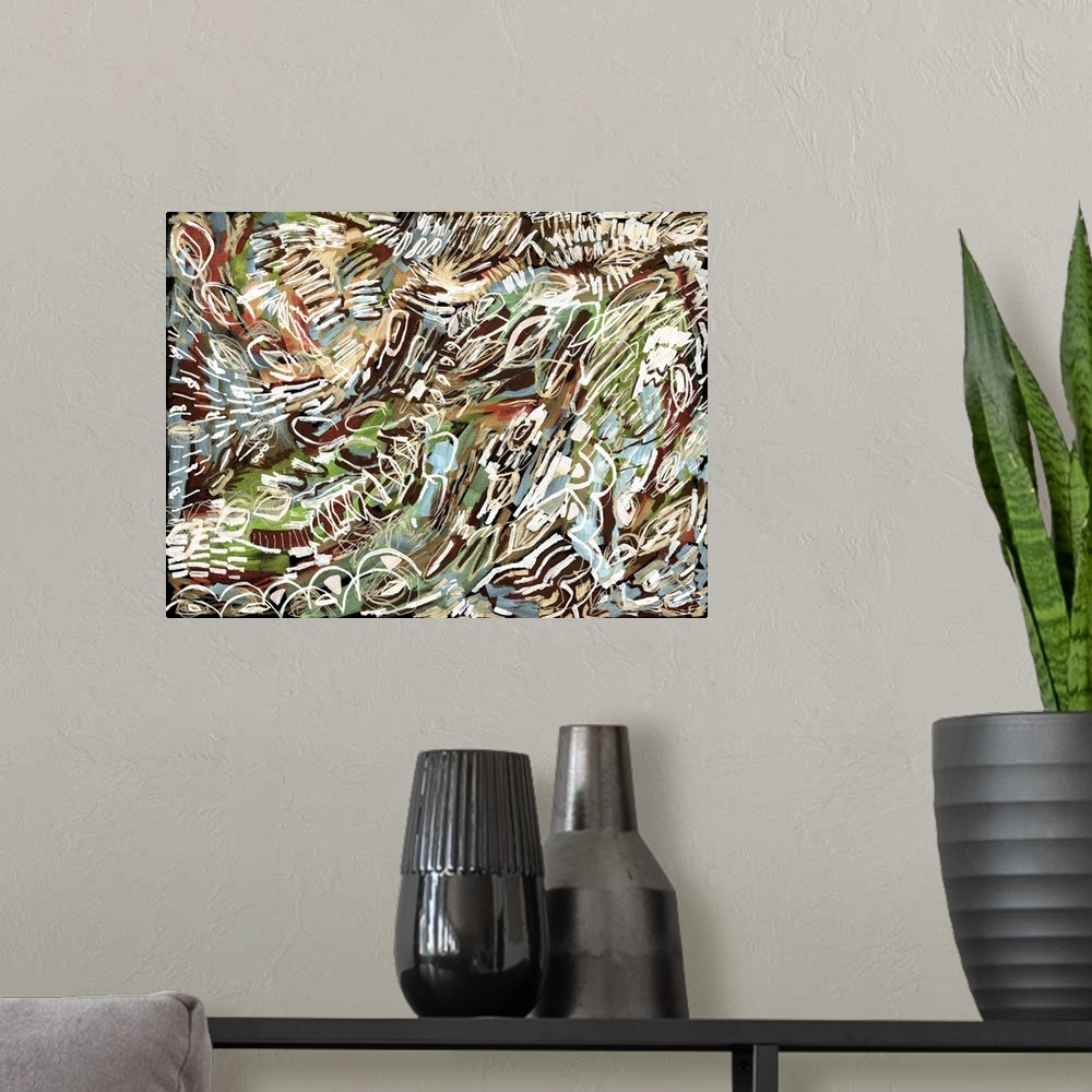 A modern room featuring Abstract Motions II