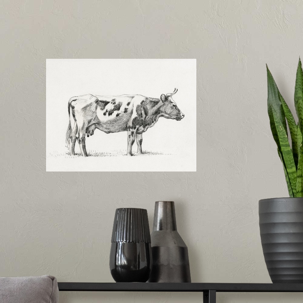 A modern room featuring Bernard Cow Sketch III