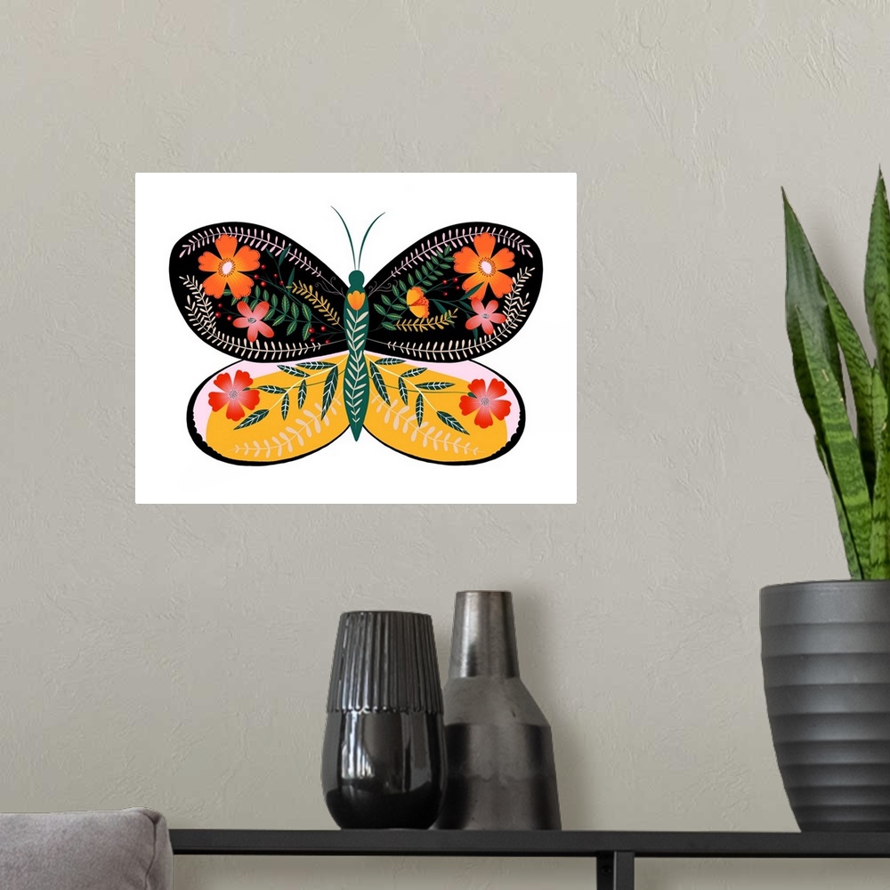 A modern room featuring Butterfly Petals II