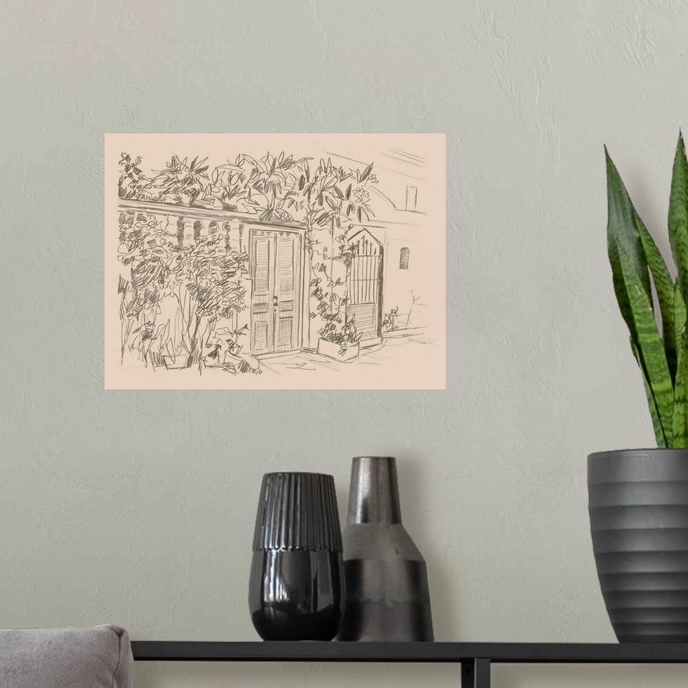 A modern room featuring City Sketches IV
