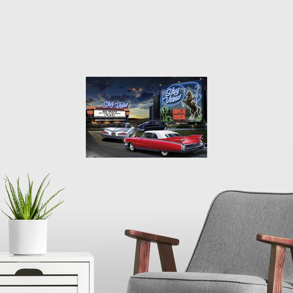 A modern room featuring Diners and Cars IV
