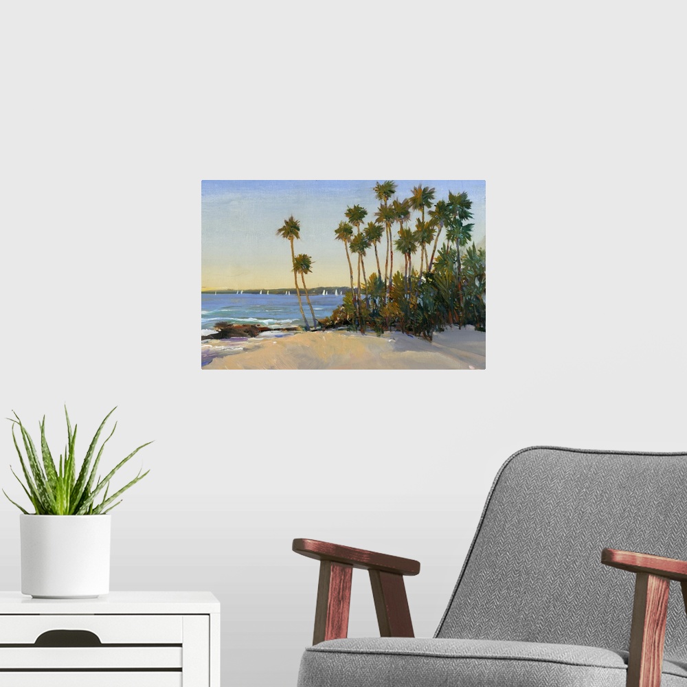 A modern room featuring Distant Shore I