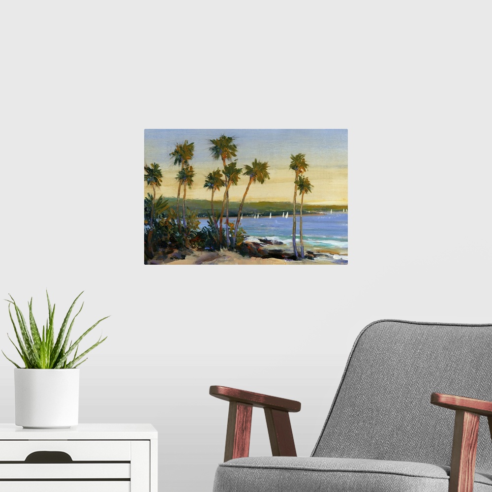 A modern room featuring Distant Shore II