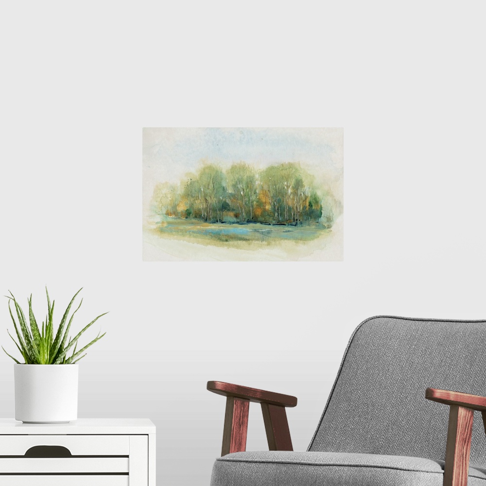 A modern room featuring Forest Vignette I
