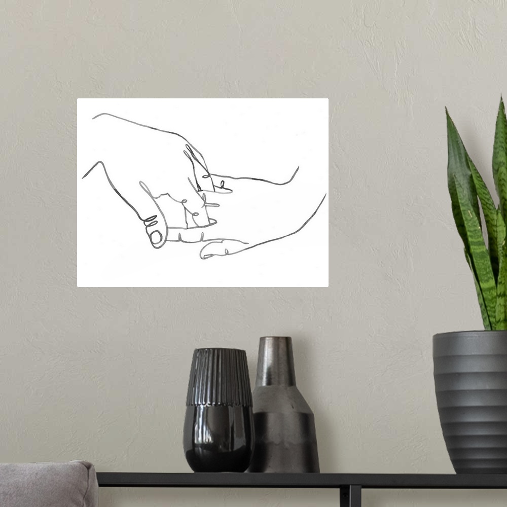 A modern room featuring Gestures in Hand II