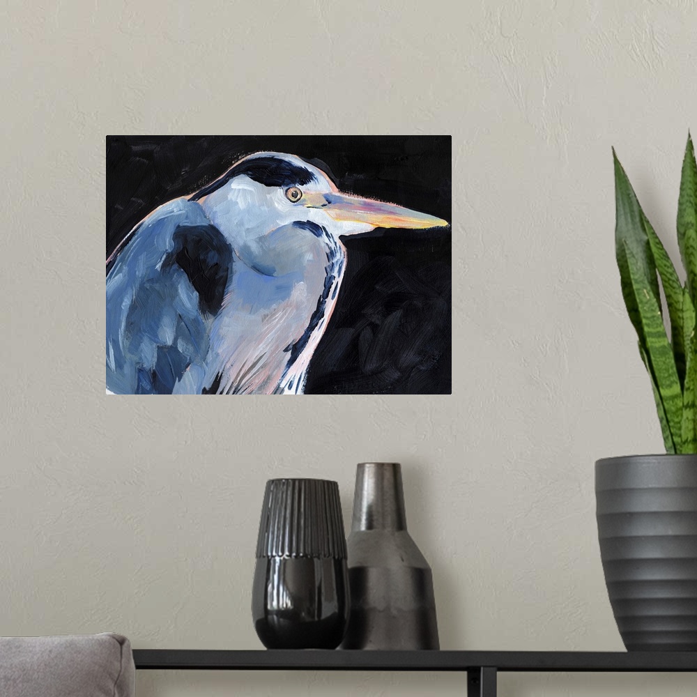 A modern room featuring Great Heron I