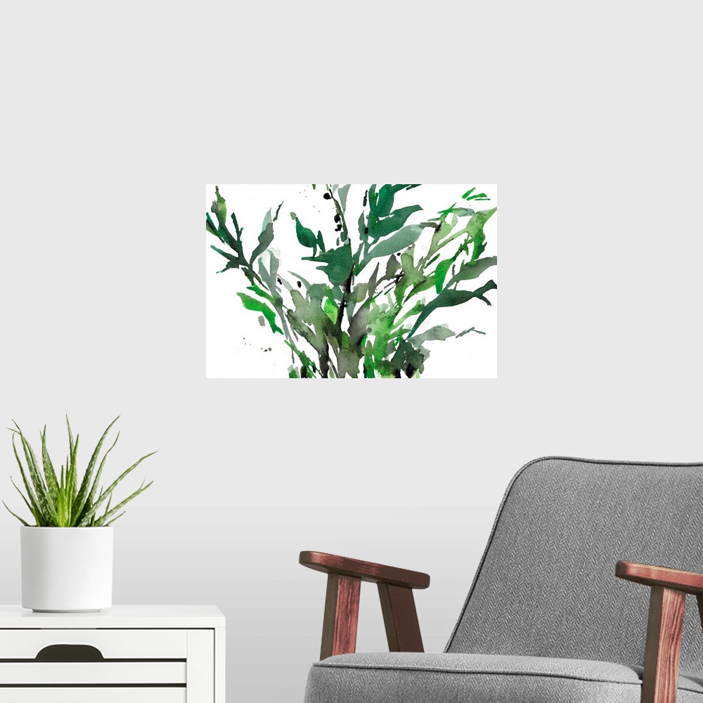A modern room featuring Just The Leaves II