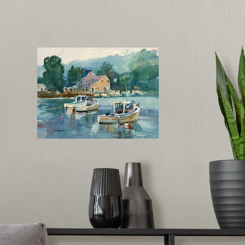 A modern room featuring Maine Lobster Boats