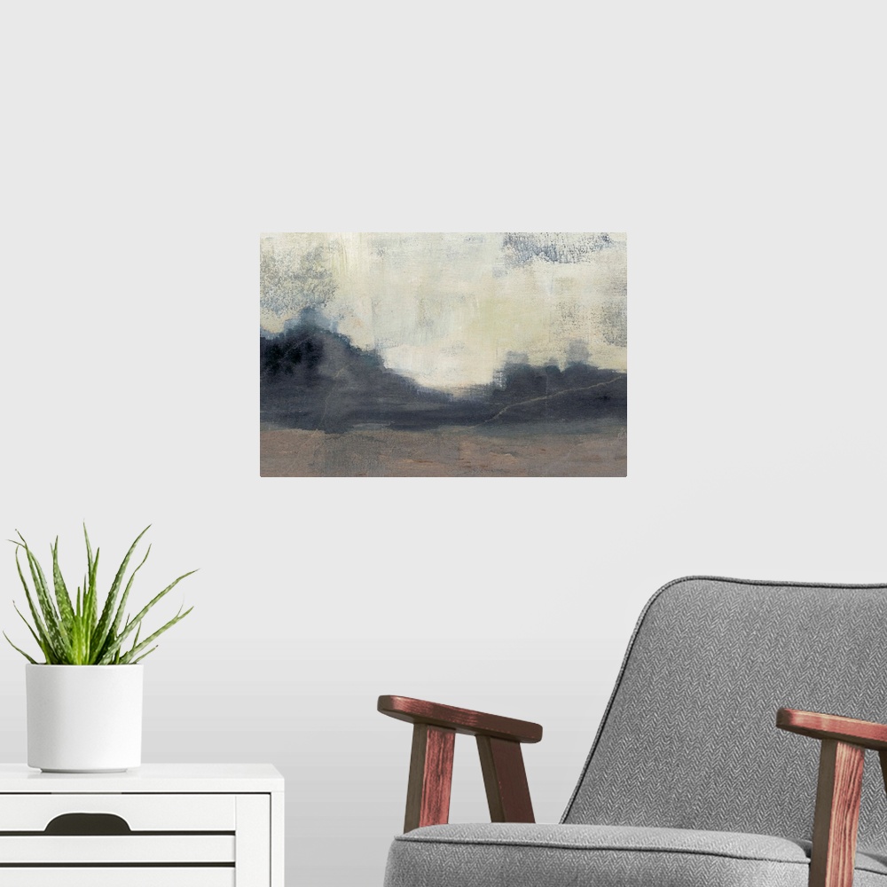 A modern room featuring Mountain Silhouette II