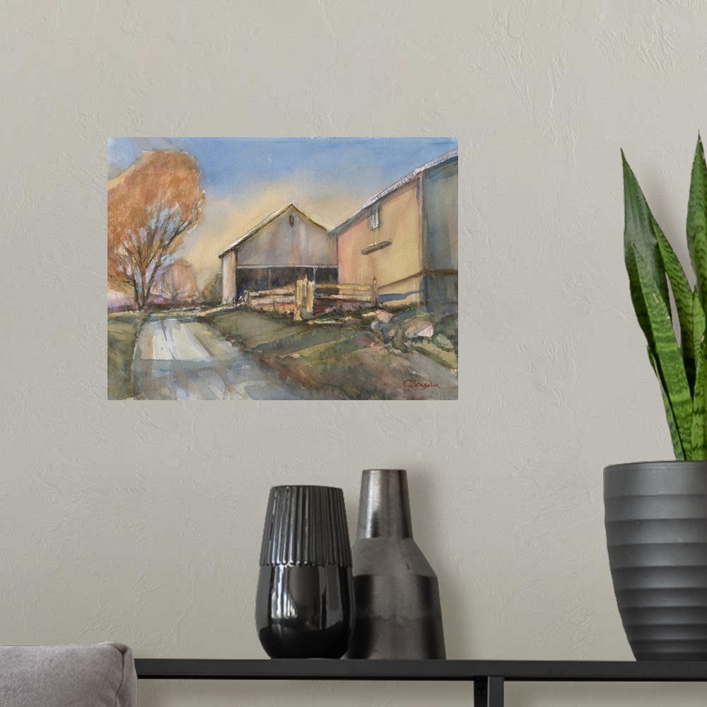 A modern room featuring Somers Farm Scene