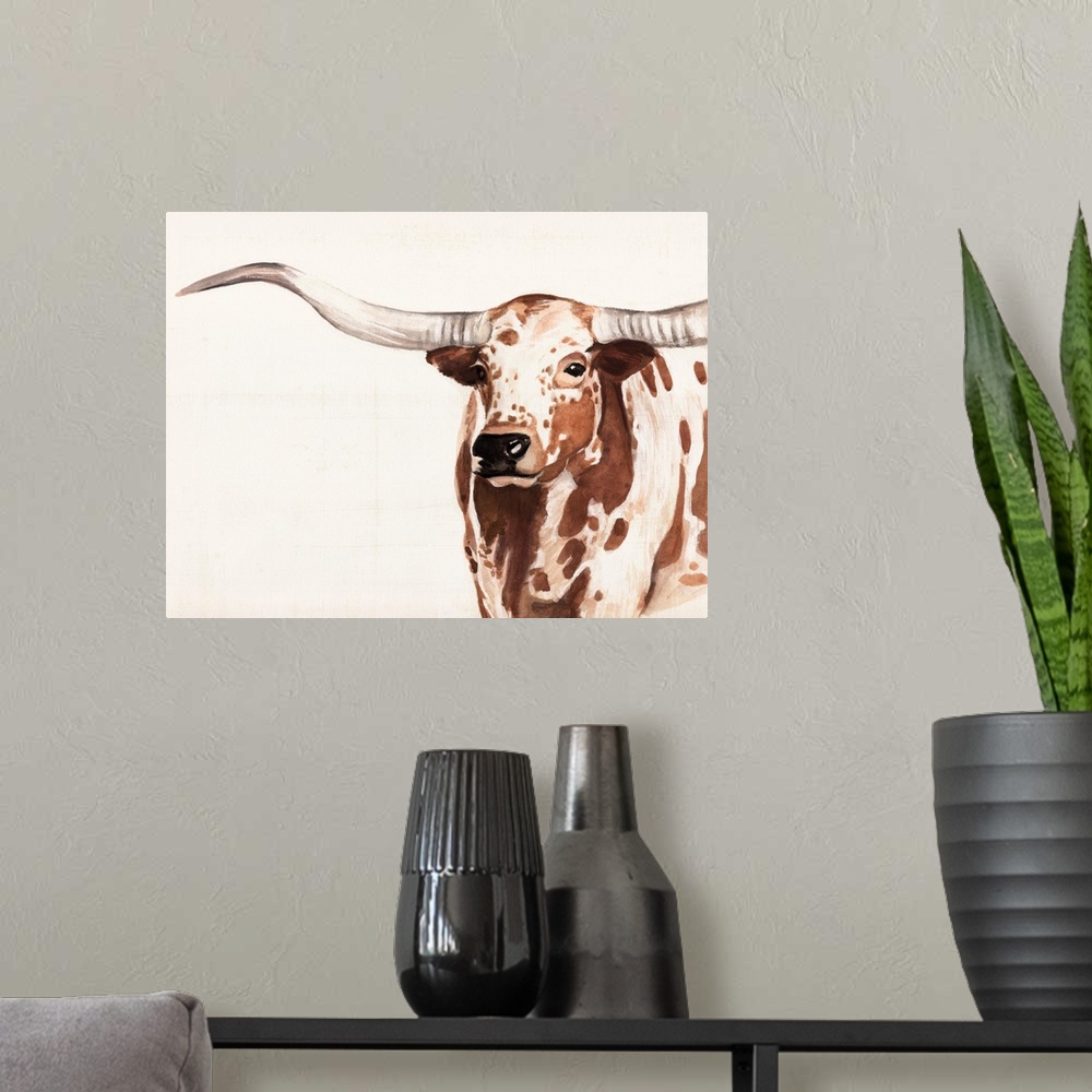 A modern room featuring Spotted Steer II