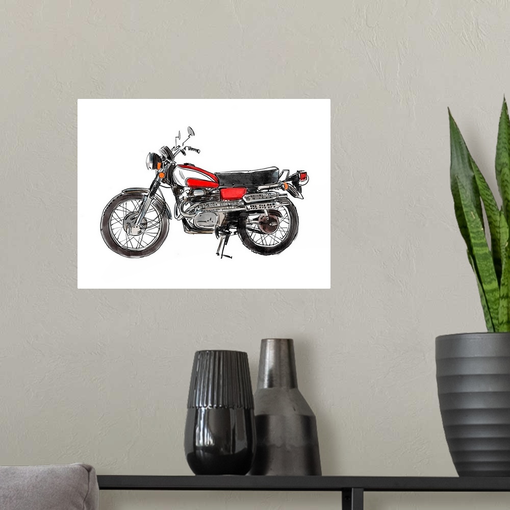 A modern room featuring Two Wheels II
