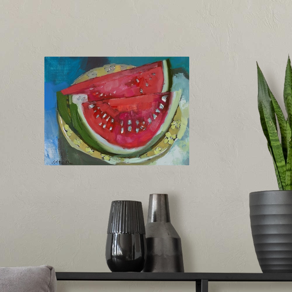 A modern room featuring Watermelon V