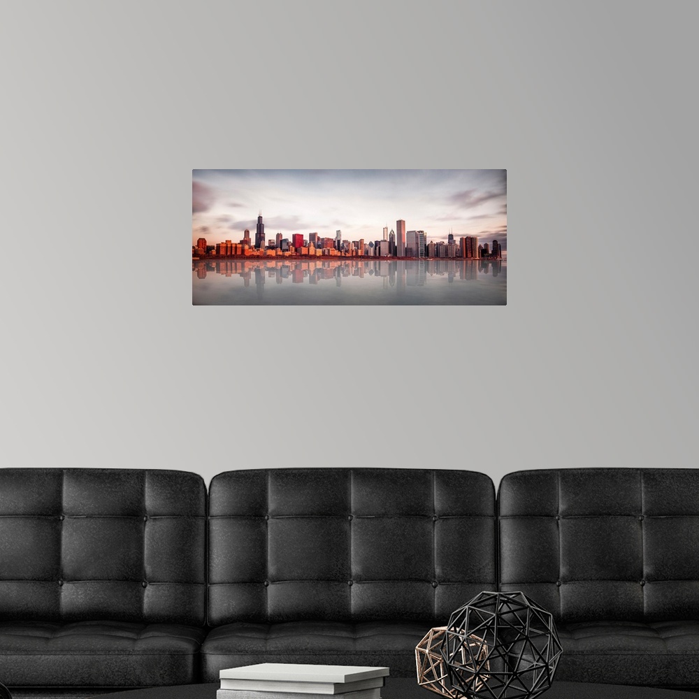 A modern room featuring Sunrise At Chicago