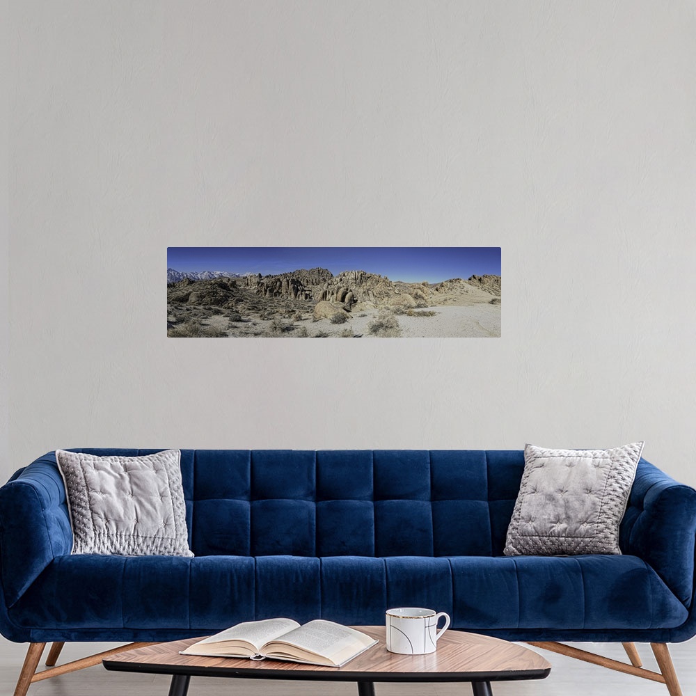 A modern room featuring This is a very large and clear panoramic of the Alabama Hills. Alabama Hills are in California, U...