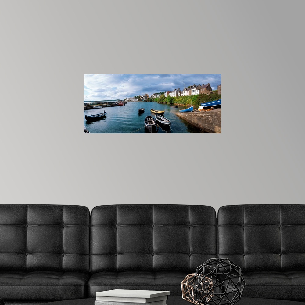 A modern room featuring Boats Near The Shore, Roundstone, Connemara, County Galway, Ireland