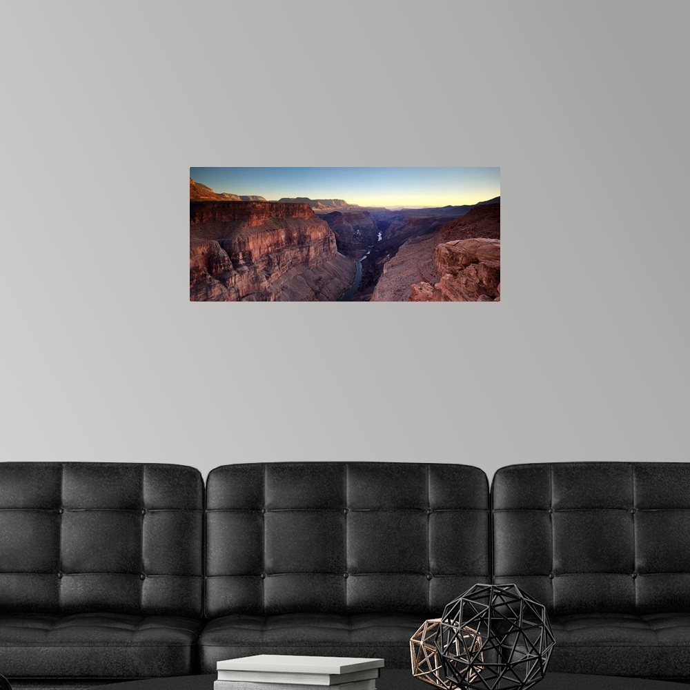 A modern room featuring USA, Arizona, Grand Canyon, Sunset on Colorado River from Toroweap Point on the North Rim.