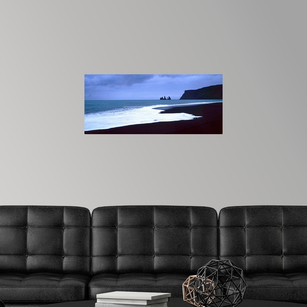 A modern room featuring Iceland, Black beach, South Coast, Vik village, Black Beach