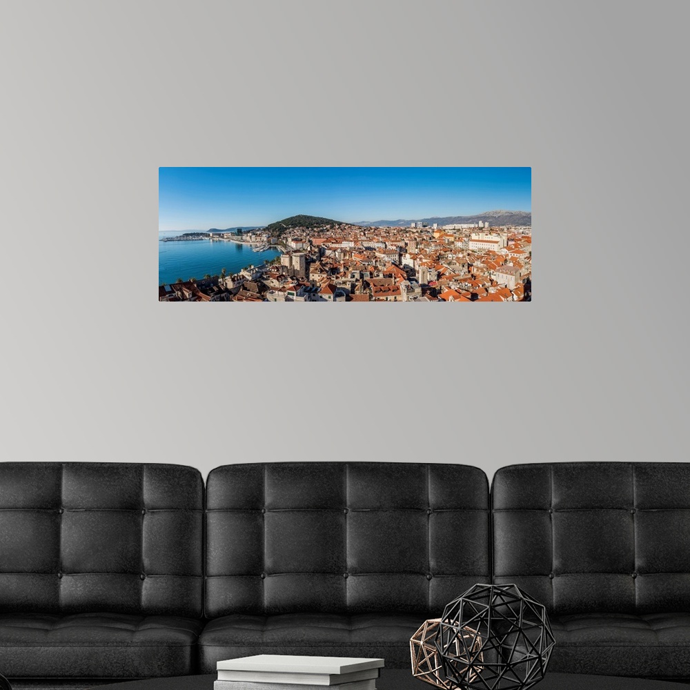 A modern room featuring Panoramic View Of The Old Town, Split, Dalmatia, Croatia