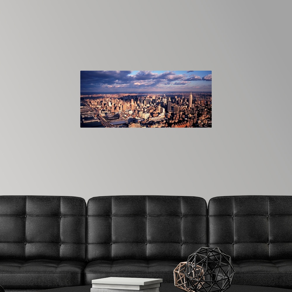A modern room featuring Aerial Midtown Manhattan New York City NY