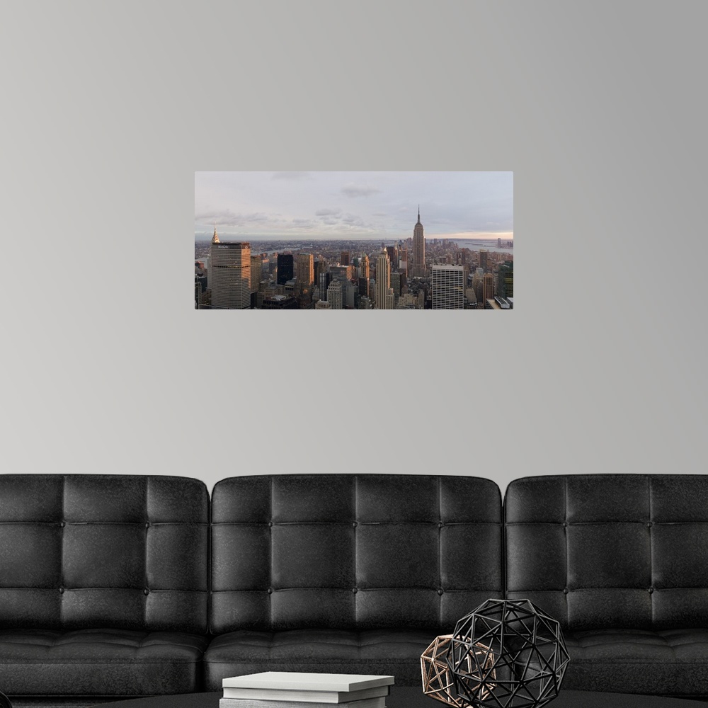 A modern room featuring Aerial view of a city, Midtown Manhattan, Manhattan, New York City, New York State,