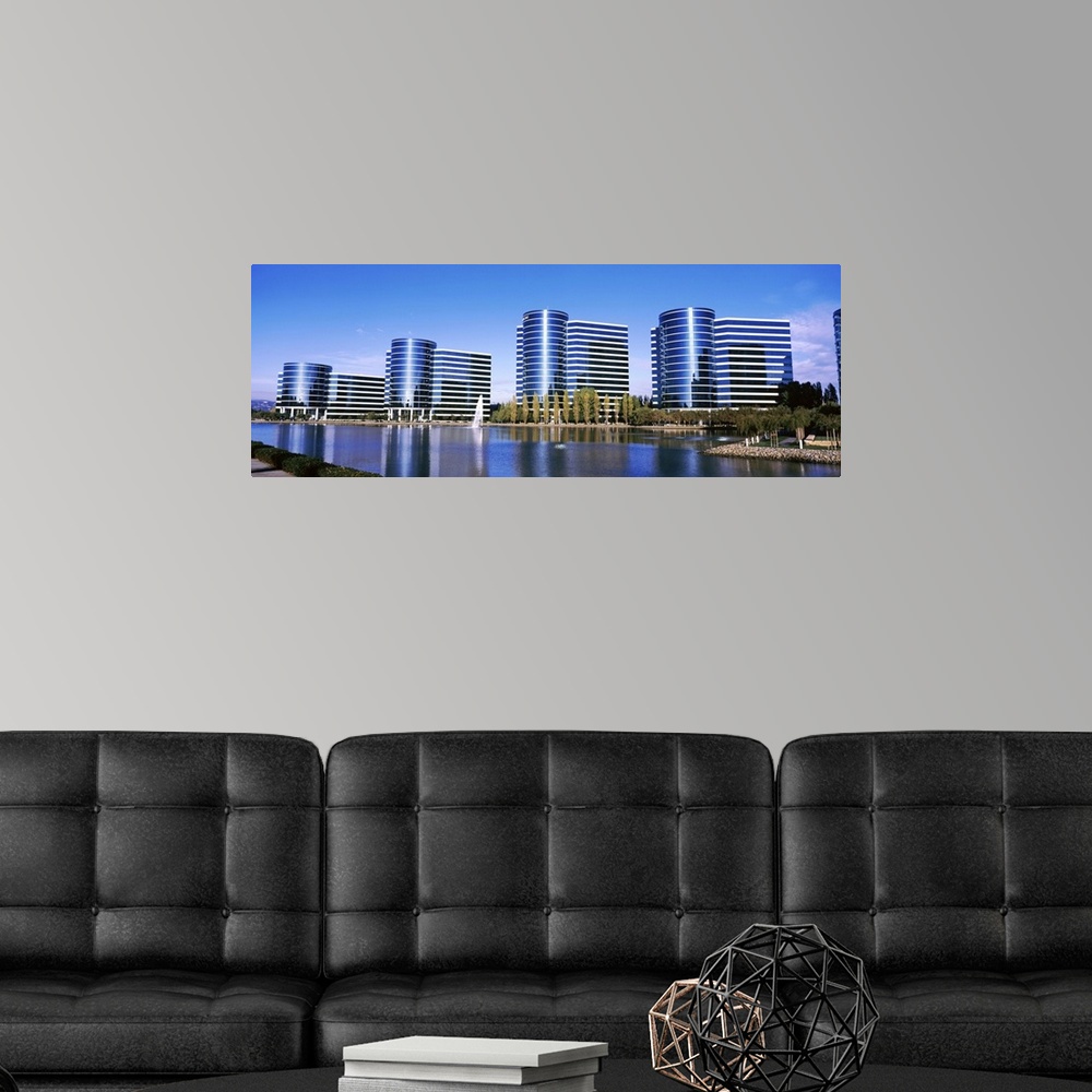 A modern room featuring California, Silicon Valley, Oracle Headquarters, Panoramic view of waterfront and skyline