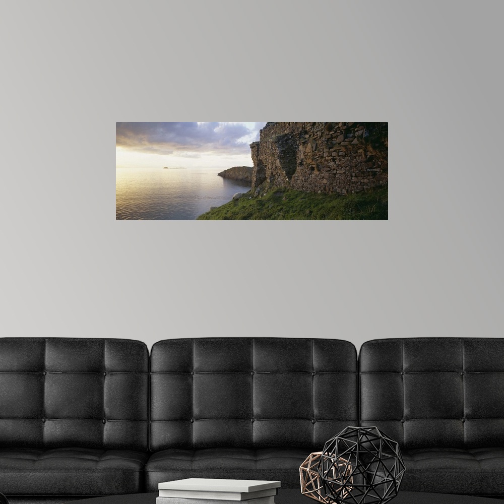 A modern room featuring Castle at the waterfront, Duntulm Castle, Isle Of Skye, Scotland