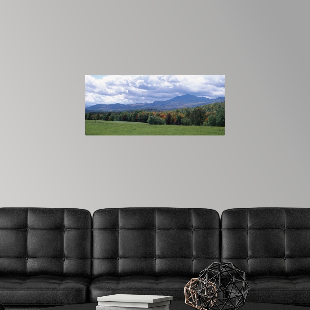 A modern room featuring Clouds over a grassland, Mt Mansfield, Vermont