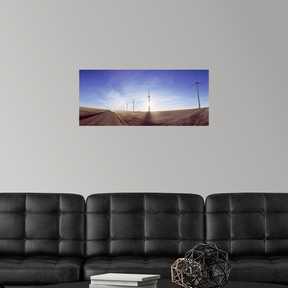 A modern room featuring Colorado, Lamar, Wind turbine in the arid landscape