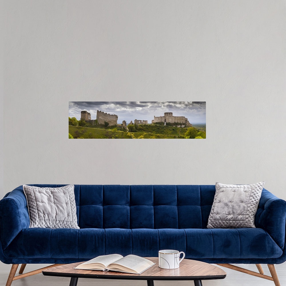 A modern room featuring Chateau Gaillard panorama, Les Andelys, Eure, Normandy, France, Europe