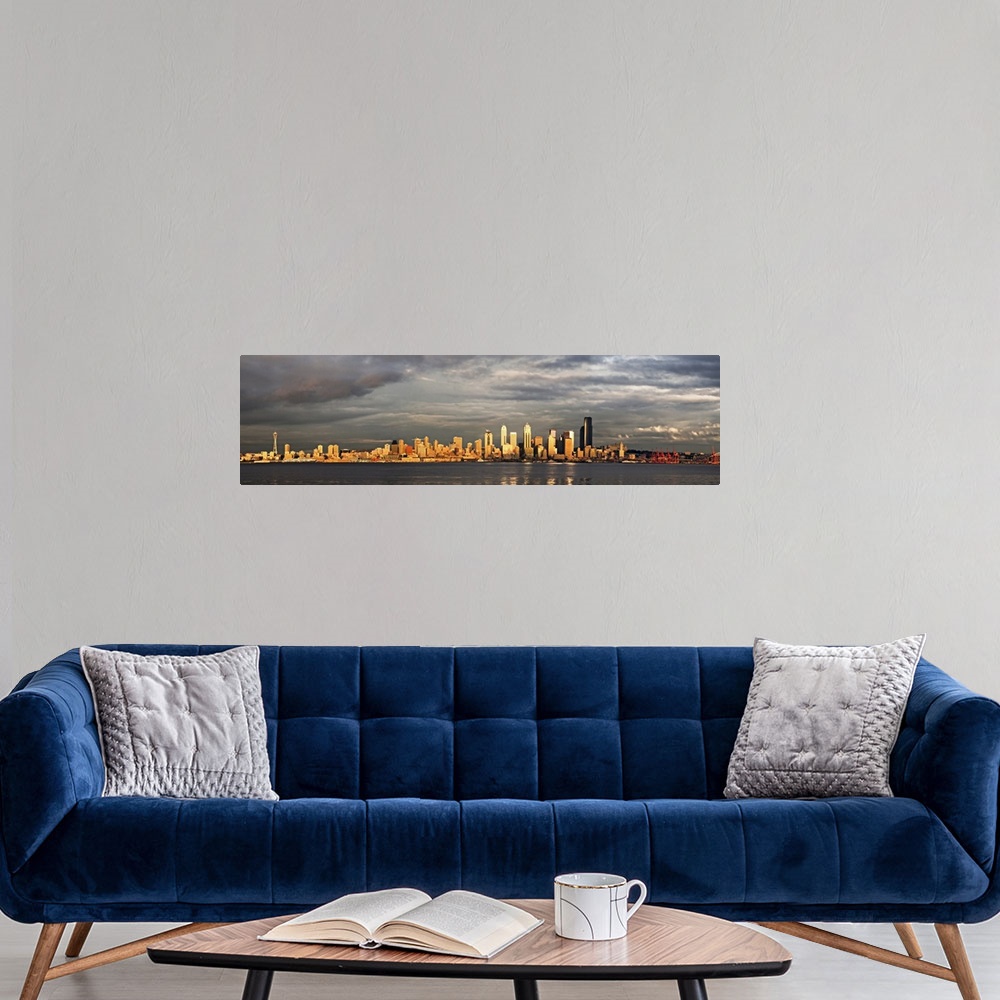 A modern room featuring Panoramic view of Seattle, Washington