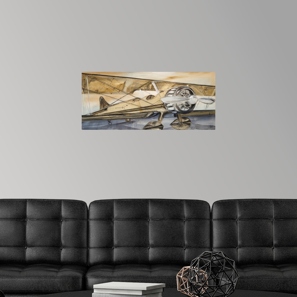 A modern room featuring Biplane