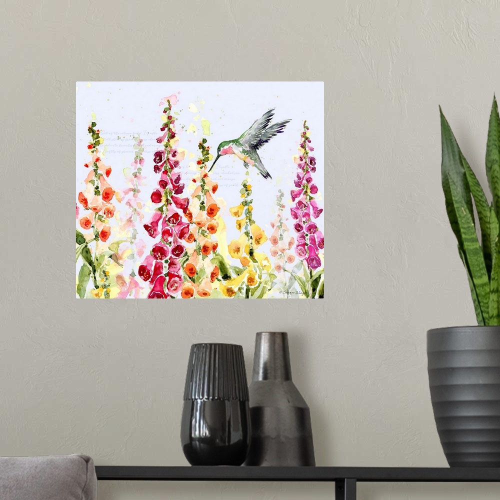 A modern room featuring A cacophony of color is featured in this foxglove display!