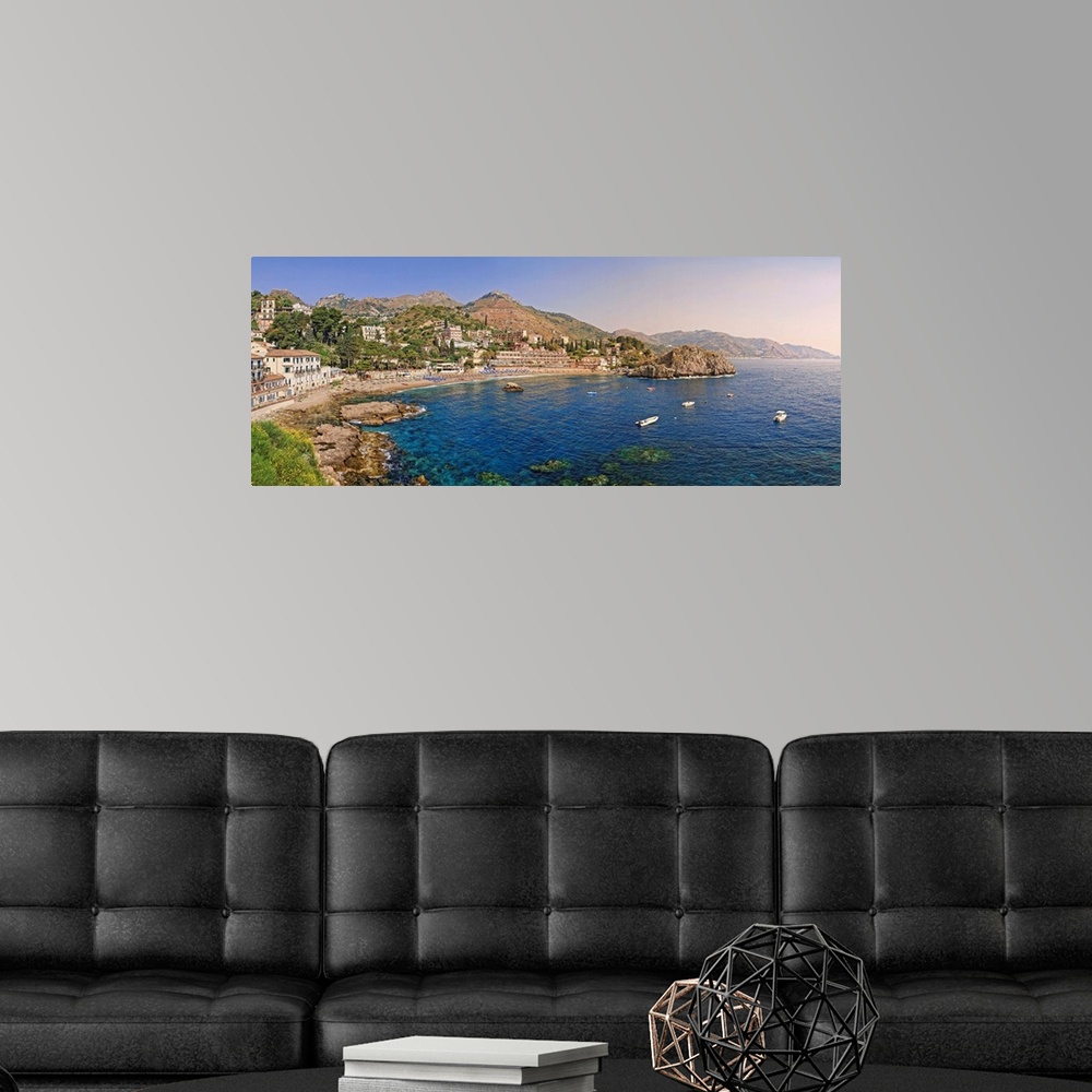 A modern room featuring Italy, Sicily, Mediterranean sea, Messina district, Taormina, Mazzaro beach