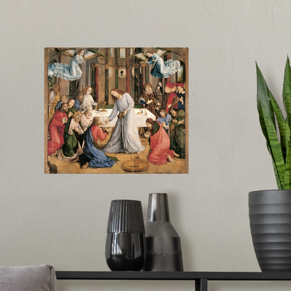 A modern room featuring Communion of the Apostles, by Joost Van Wassenhove known as Giusto di Gand, 1473 - 1474 about, 15...