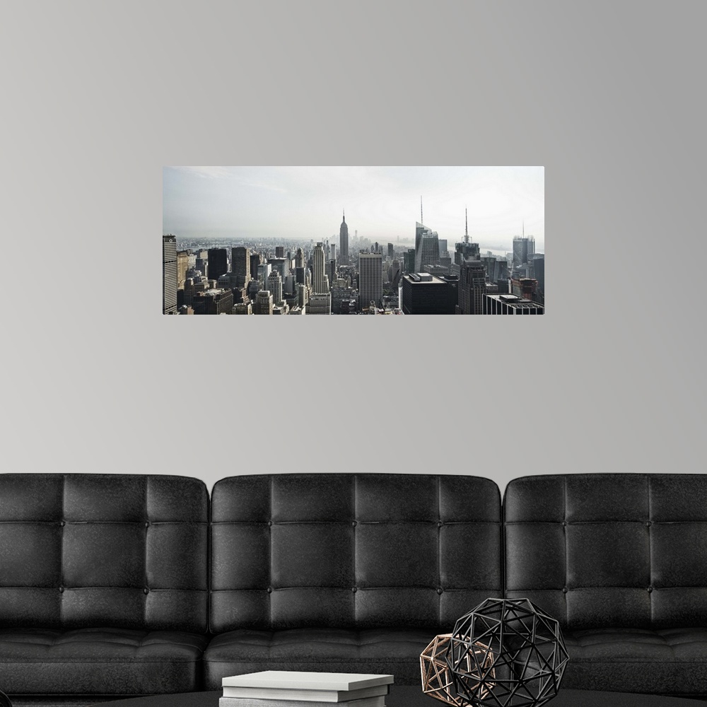 A modern room featuring View of New York City with the Empire State Building