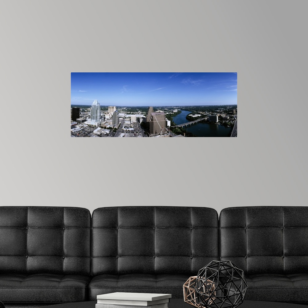 A modern room featuring Aerial view of a city, Austin, Travis County, Texas