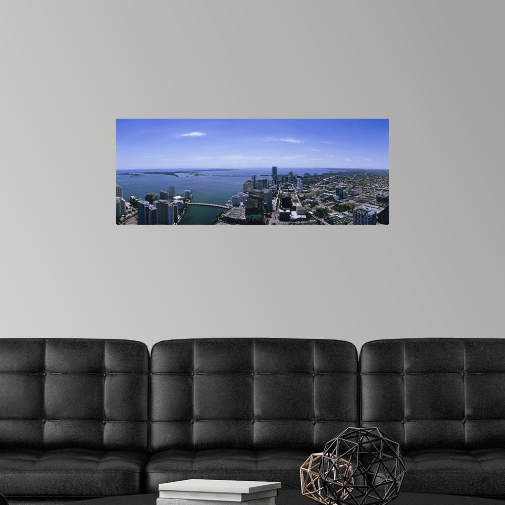 A modern room featuring Aerial view of a city, Miami, Florida