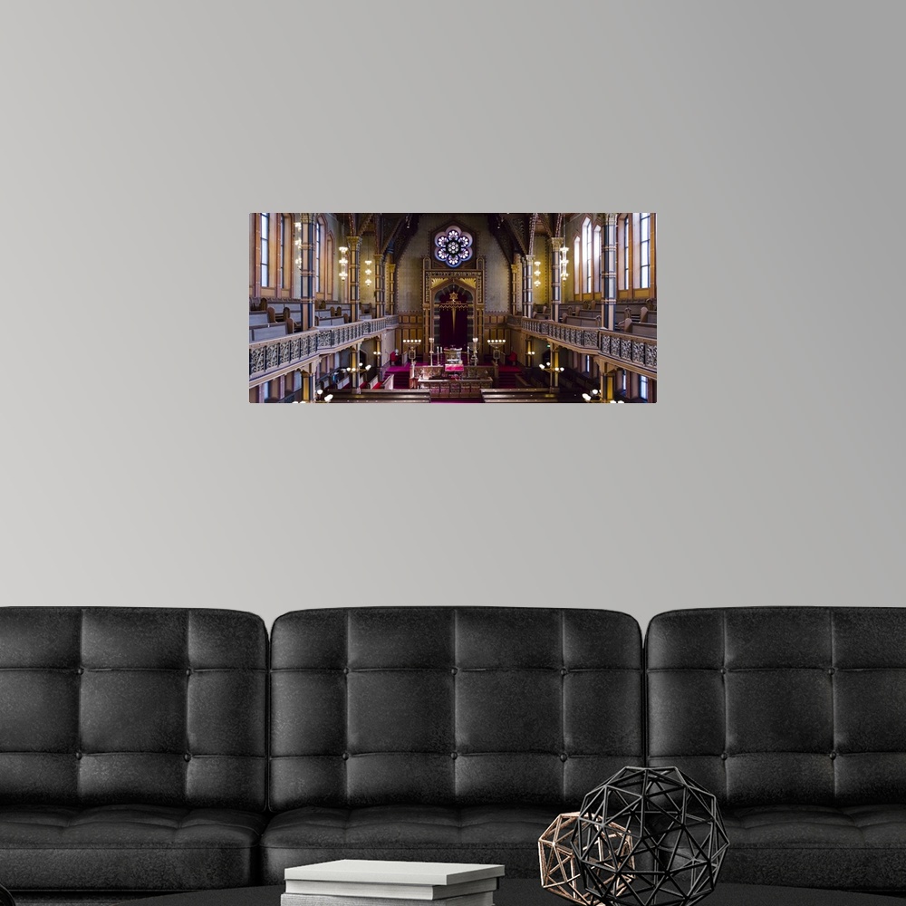 A modern room featuring Interiors of a synagogue, Stockholm Synagogue, Stockholm, Sweden