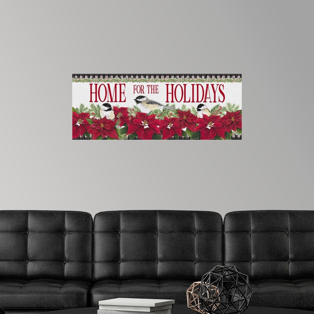 A modern room featuring Chickadee Christmas Red - Home for the Holidays horizontal