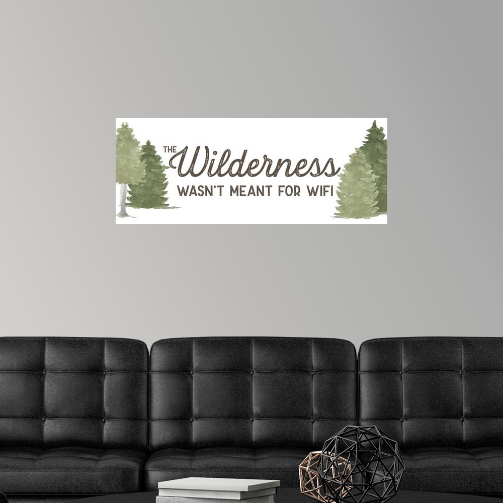 A modern room featuring Lost in Woods Panel II - Wilderness