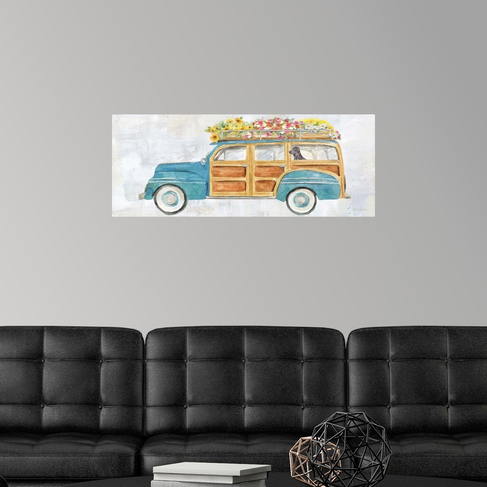 A modern room featuring Vintage Station Wagon Panel