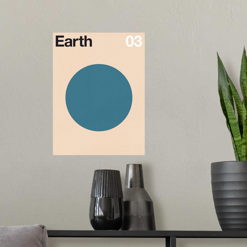 A modern room featuring Earth