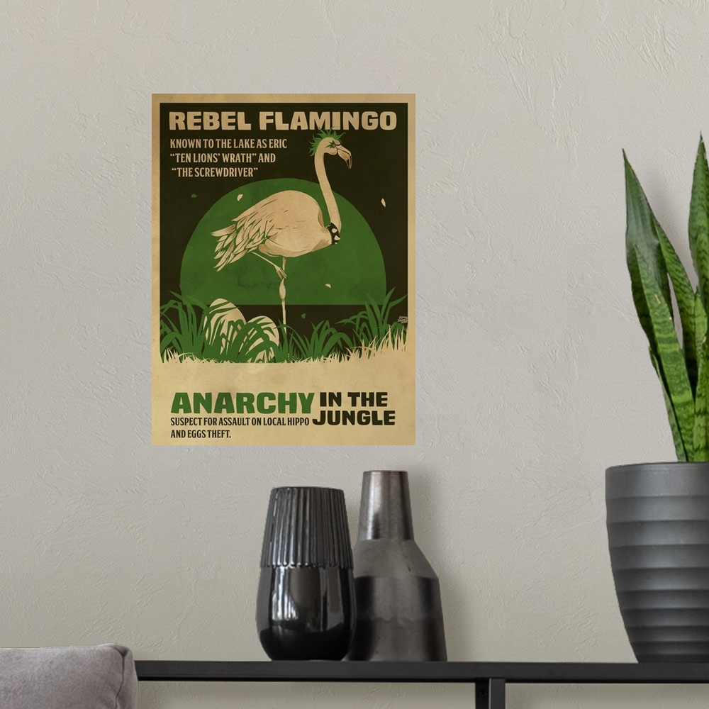 A modern room featuring Flamingo Rebel