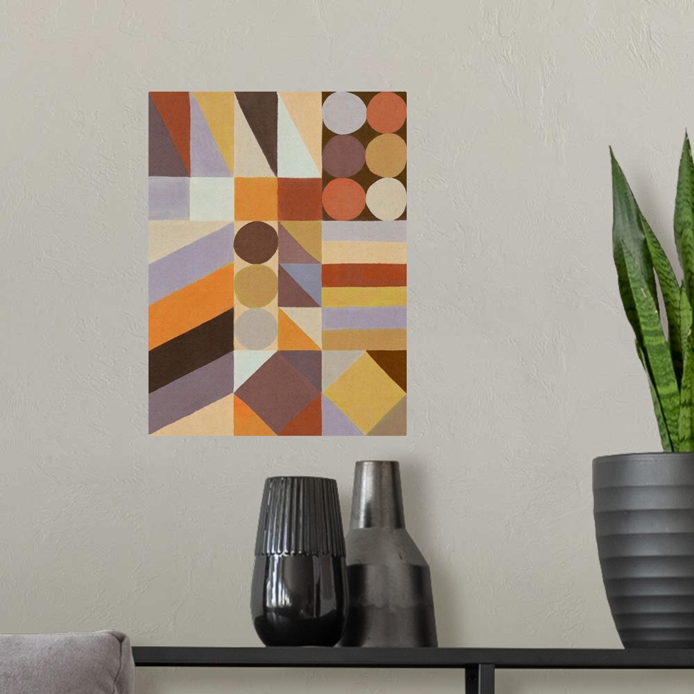 A modern room featuring Geometric Shapes a Colors #1
