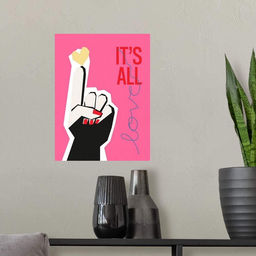 A modern room featuring It's All Love Hand Pink
