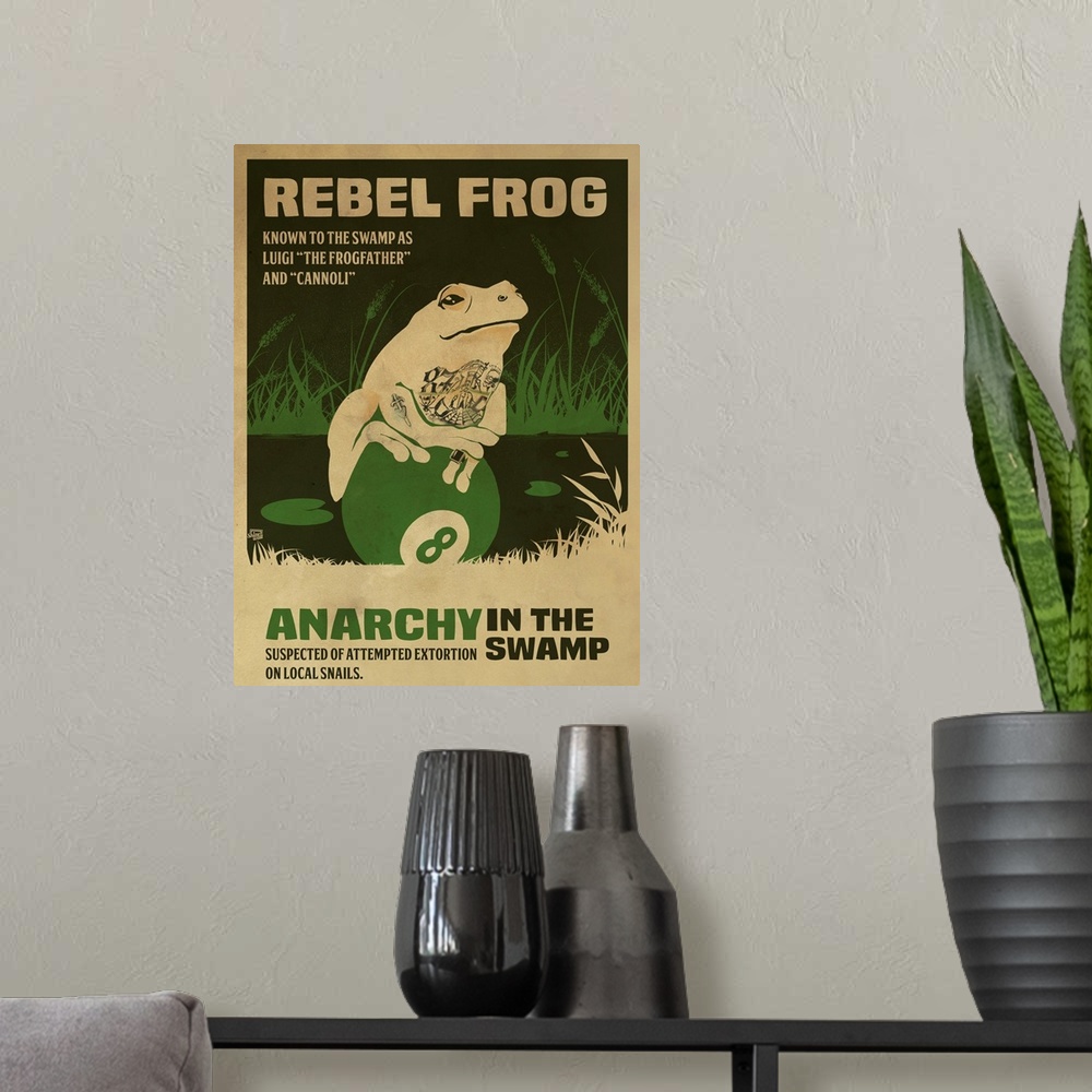 A modern room featuring Rebel Frog