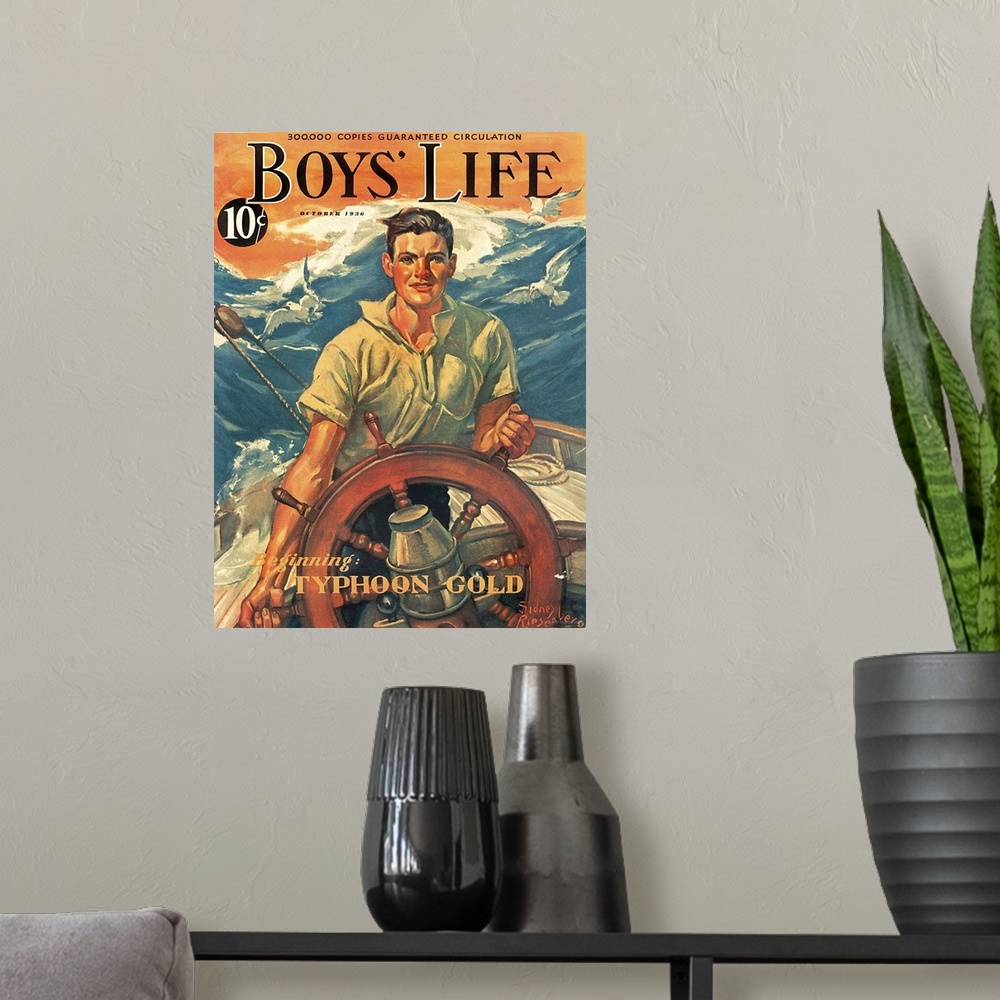 A modern room featuring 1930's USA Boy's Life Magazine Cover