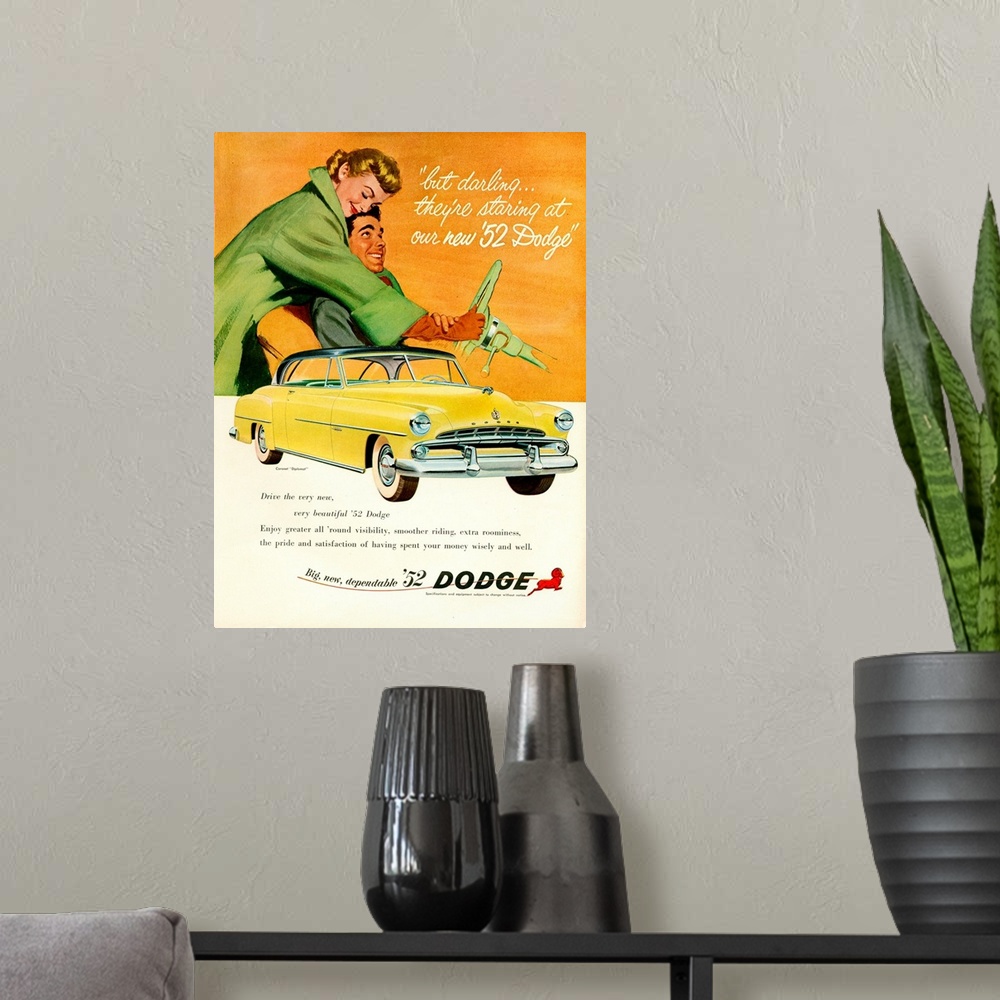 A modern room featuring 1950s USA Dodge Magazine Advert